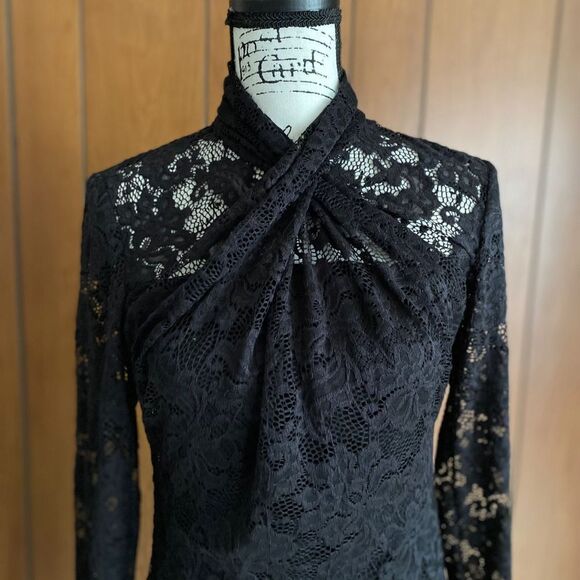 Elie Tahari Twist-Accented Lace Dress size 4 - Picture 6 of 11